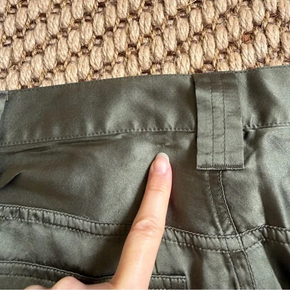 Joie Vtg Silk Green Low Rise Cargo Pants Size 27 Y2K Lightweight Natural Neutral - Picture 8 of 14
